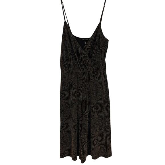 Topshop Metallic Jumper Sz 10 Gold Black Y2K Holiday Clubwear Geometric NWT Glam - Picture 2 of 12